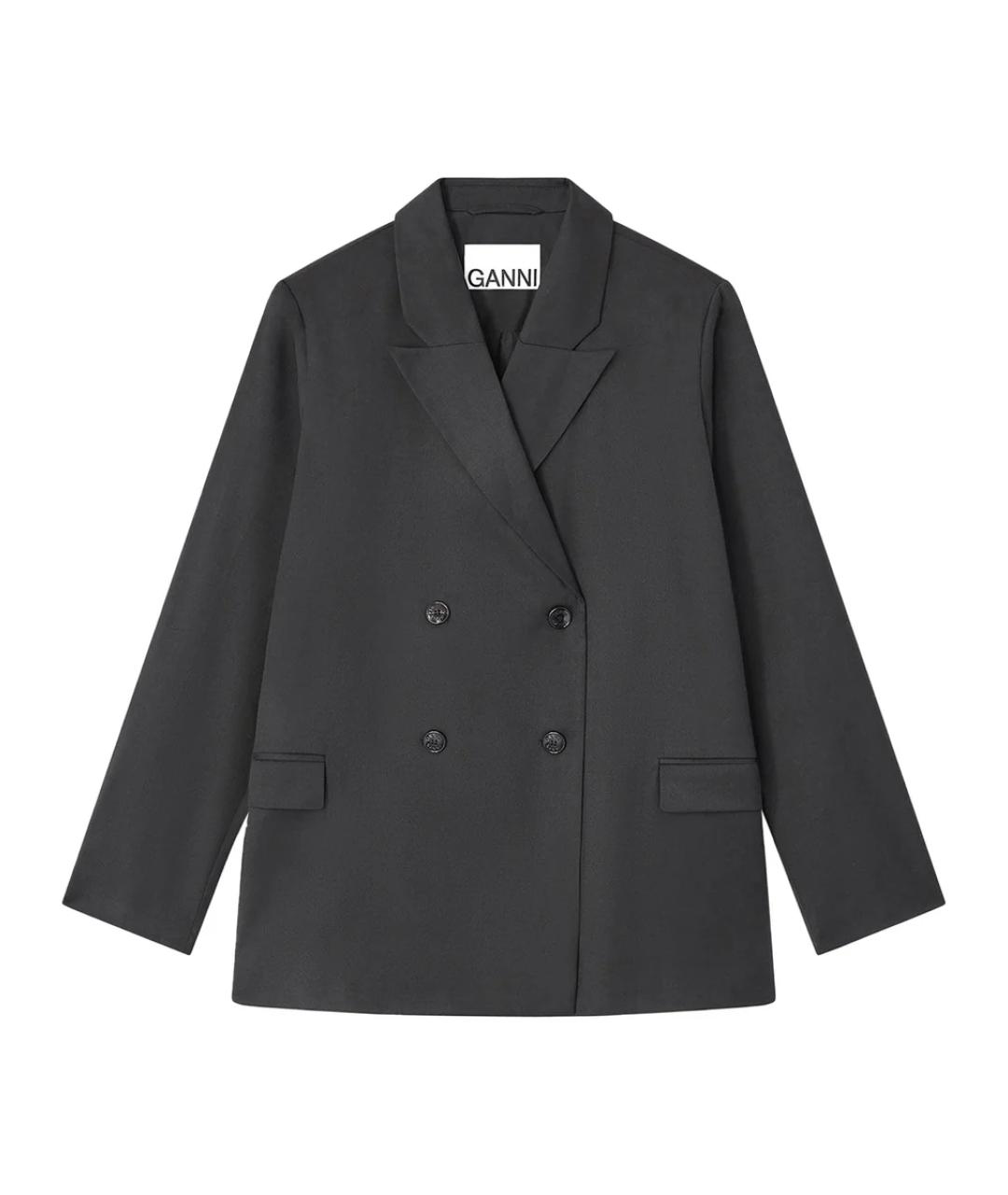 GANNI Черный полиэстеровый жакет/пиджак, фото 1