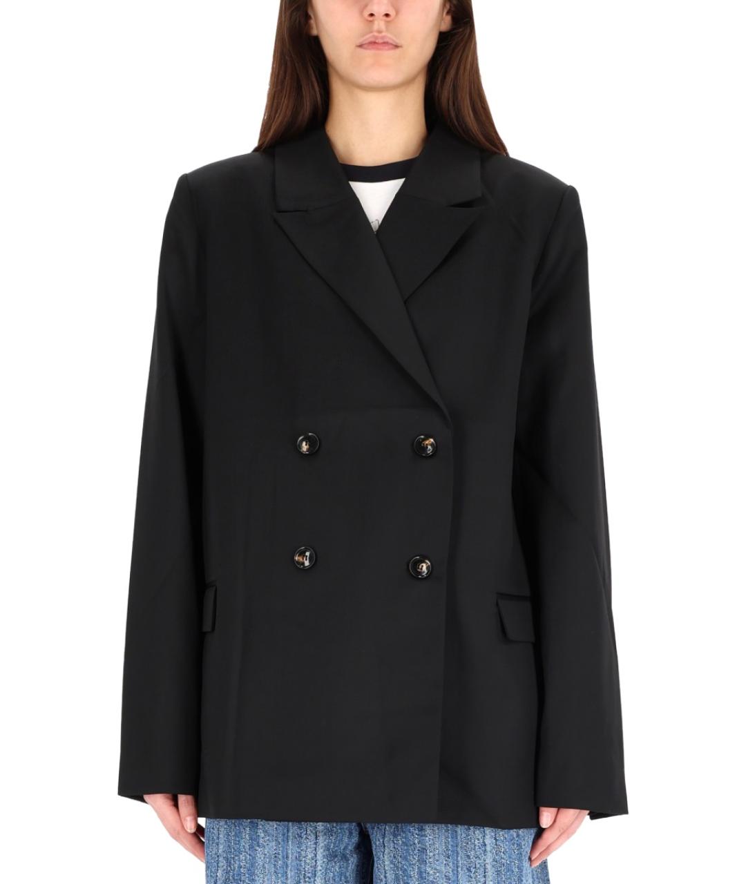 GANNI Черный полиэстеровый жакет/пиджак, фото 2