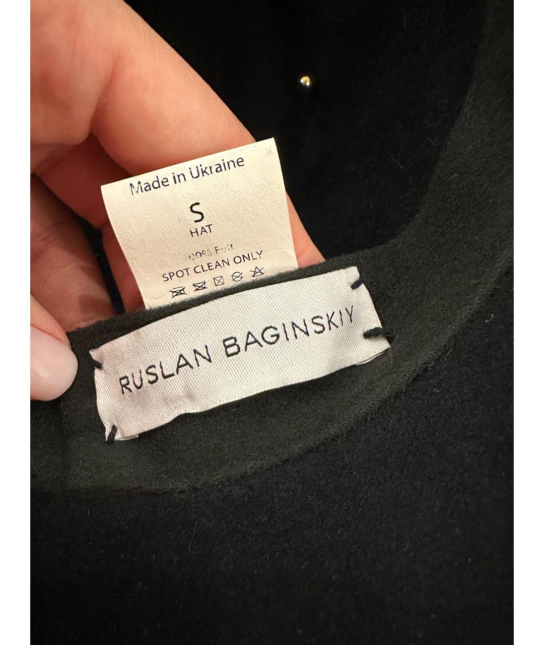 RUSLAN BAGINSKIY Черная шерстяная шляпа, фото 5