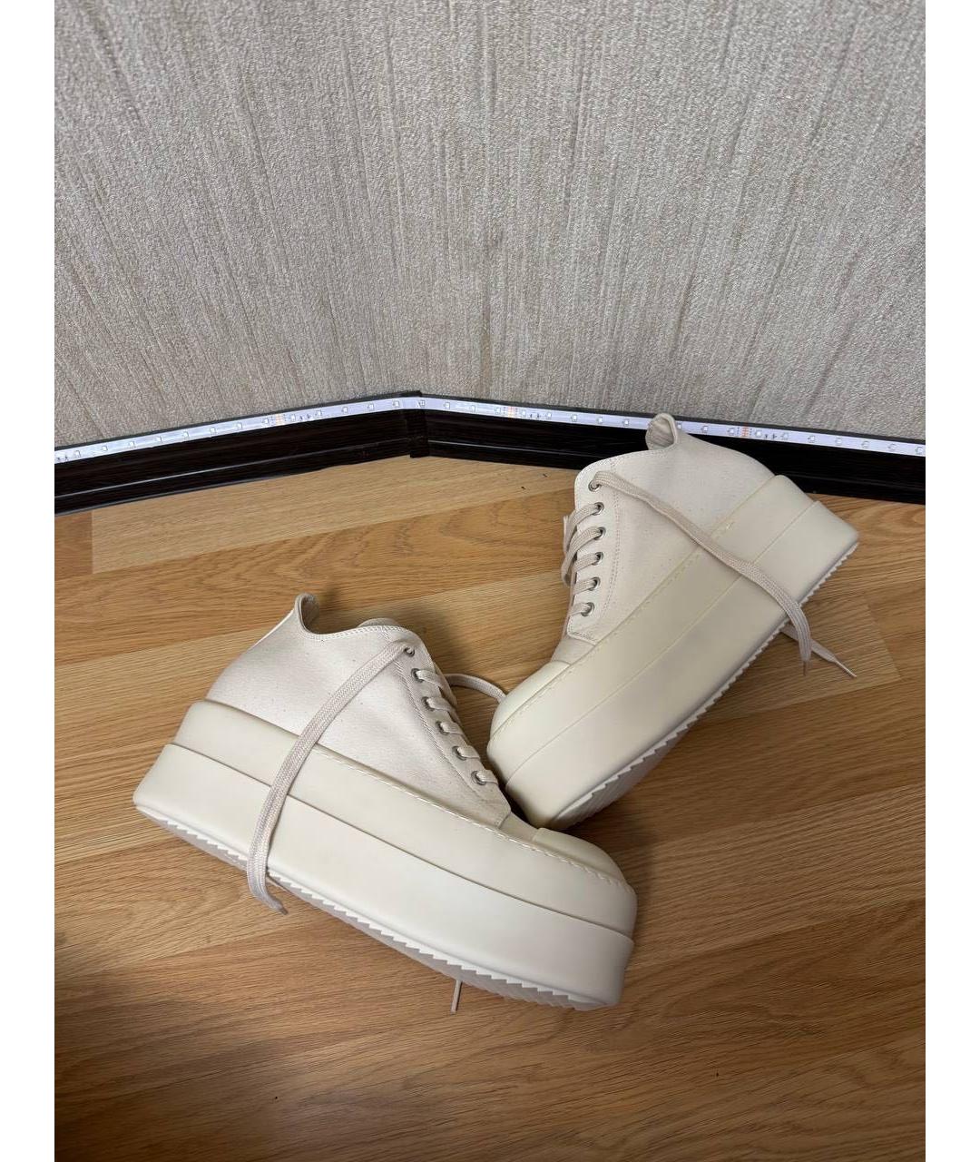 RICK OWENS Белые низкие кроссовки / кеды, фото 2