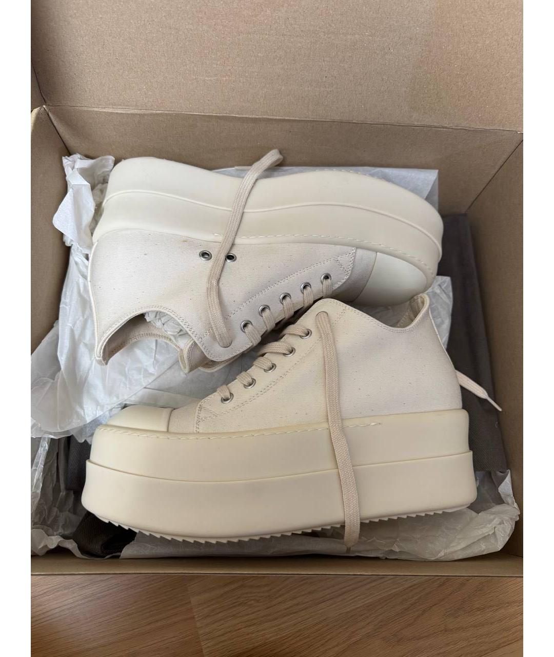 RICK OWENS Белые низкие кроссовки / кеды, фото 4