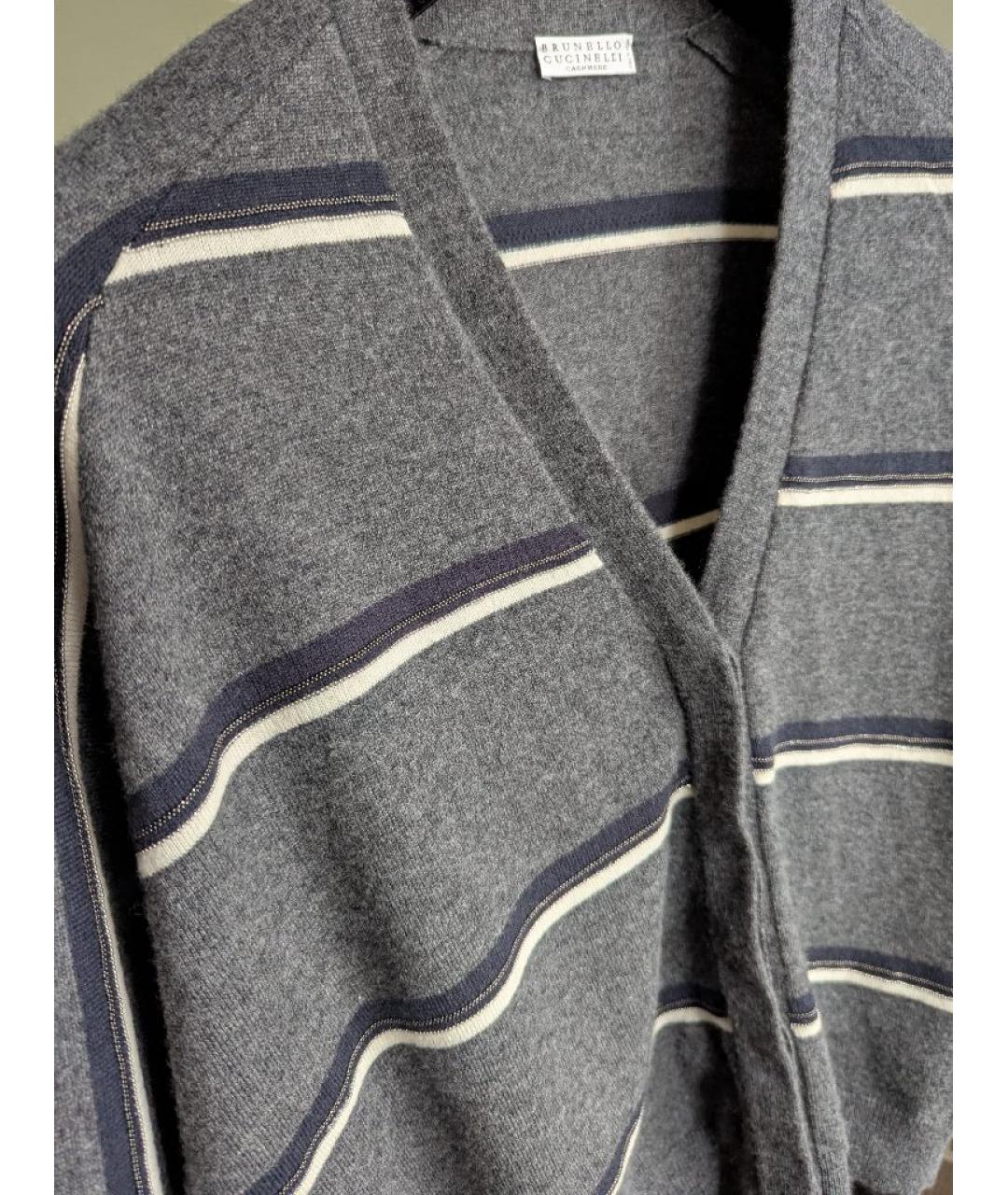 BRUNELLO CUCINELLI Антрацитовый кашемировый кардиган, фото 7