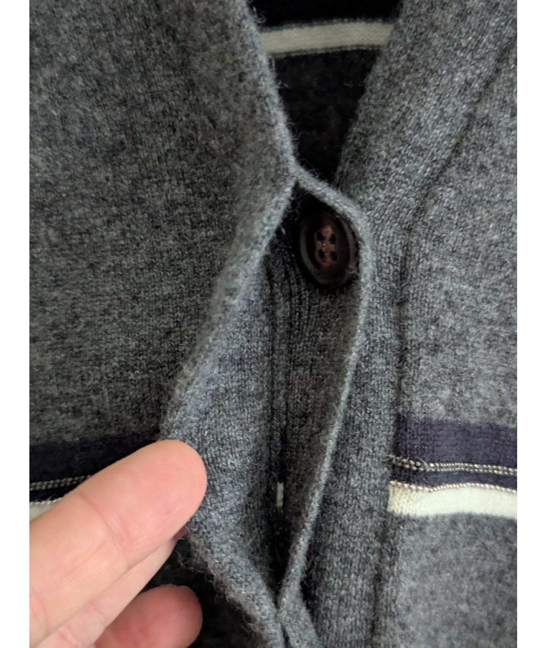 BRUNELLO CUCINELLI Антрацитовый кашемировый кардиган, фото 8