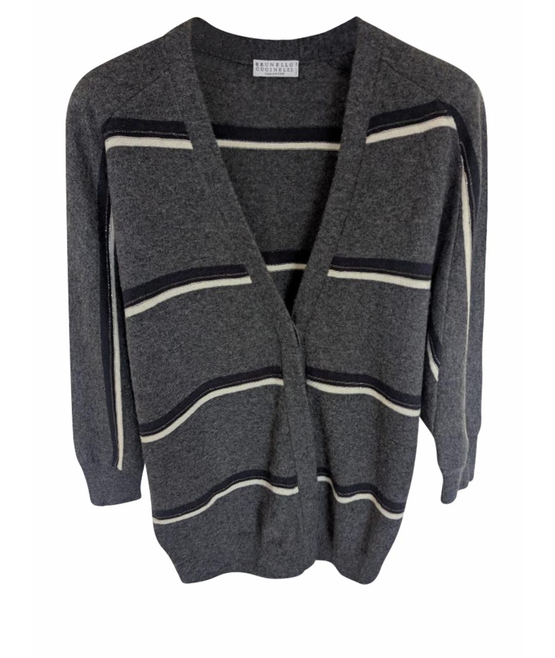 BRUNELLO CUCINELLI Антрацитовый кашемировый кардиган, фото 1