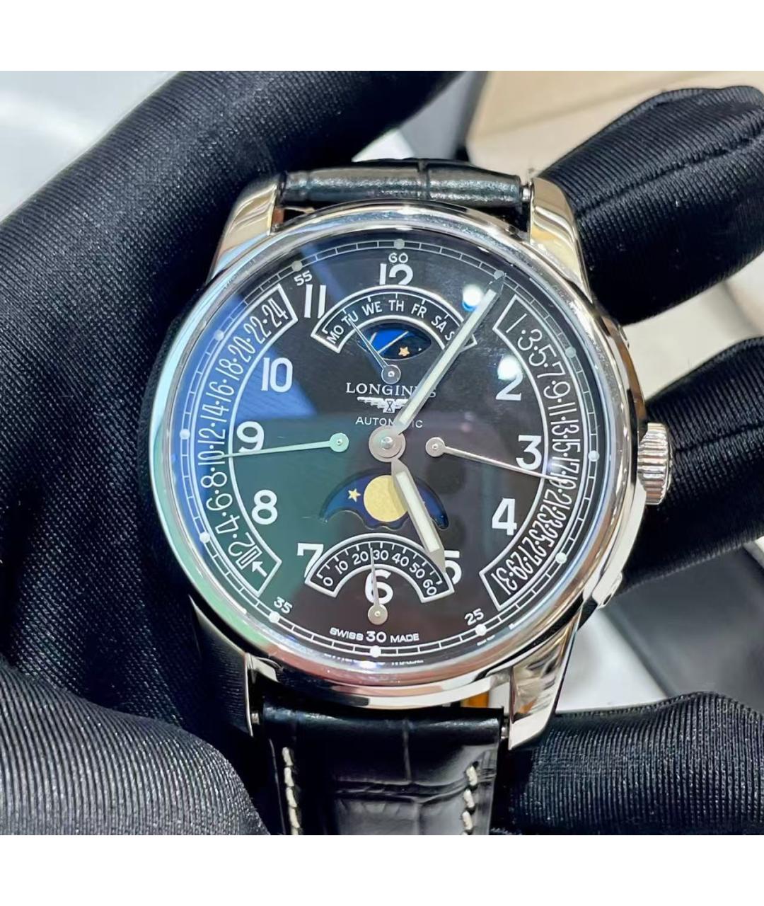 LONGINES Черные часы, фото 2