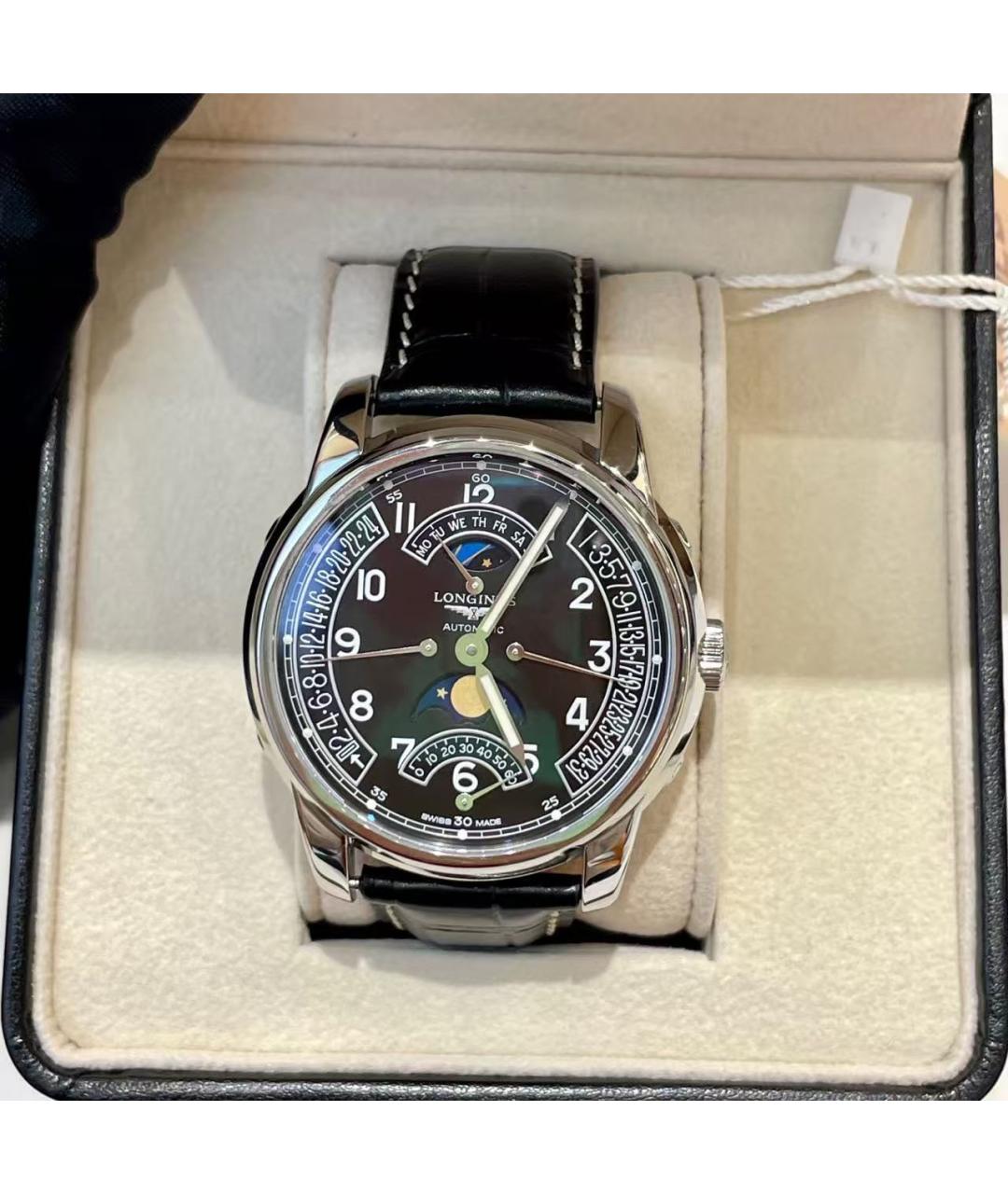 LONGINES Черные часы, фото 5