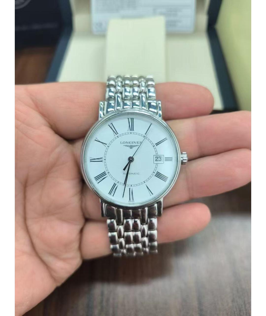 LONGINES Белые стальные часы, фото 2