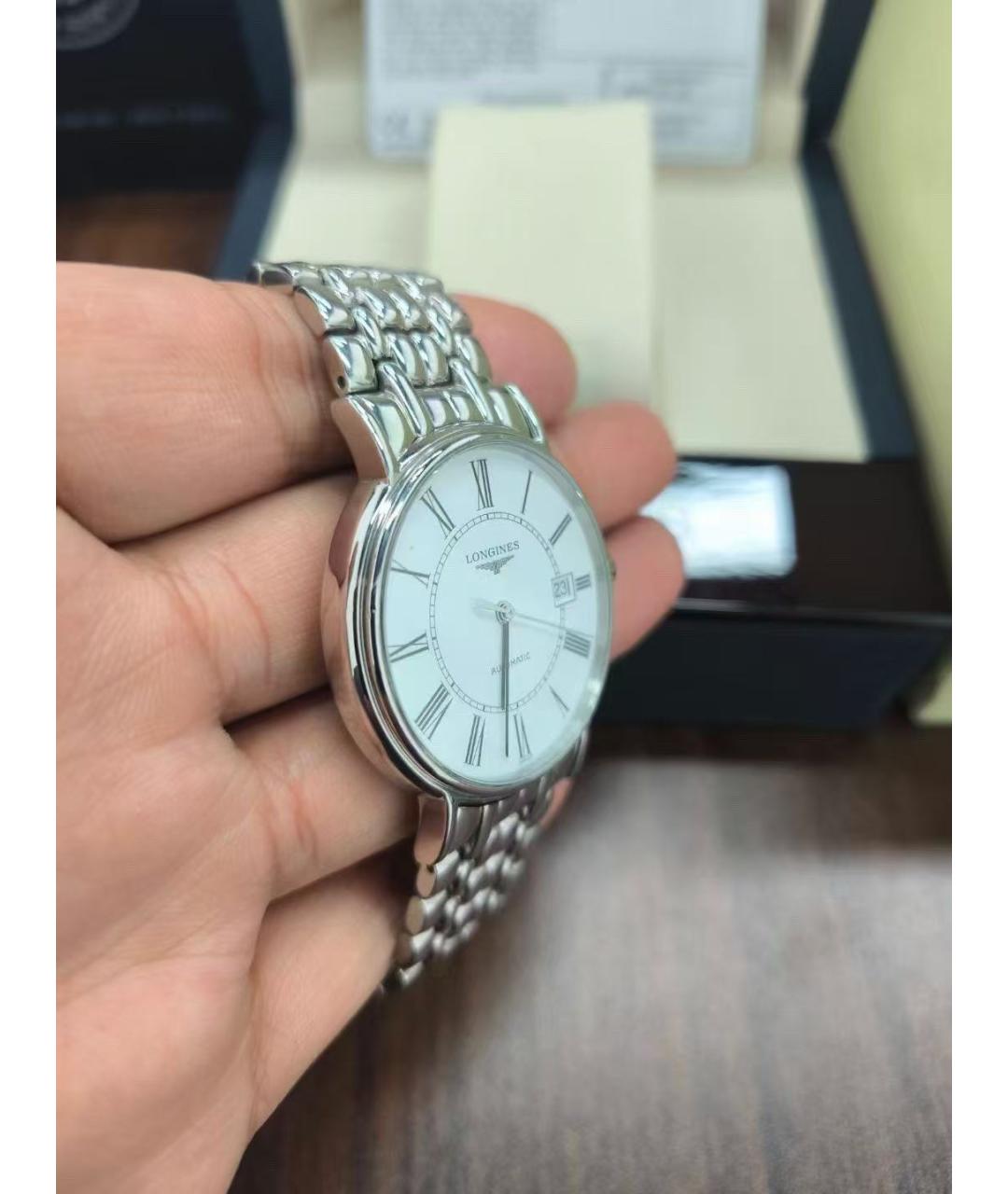 LONGINES Белые стальные часы, фото 3
