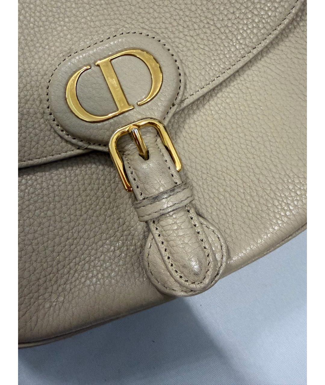 CHRISTIAN DIOR Бежевая кожаная сумка через плечо, фото 5