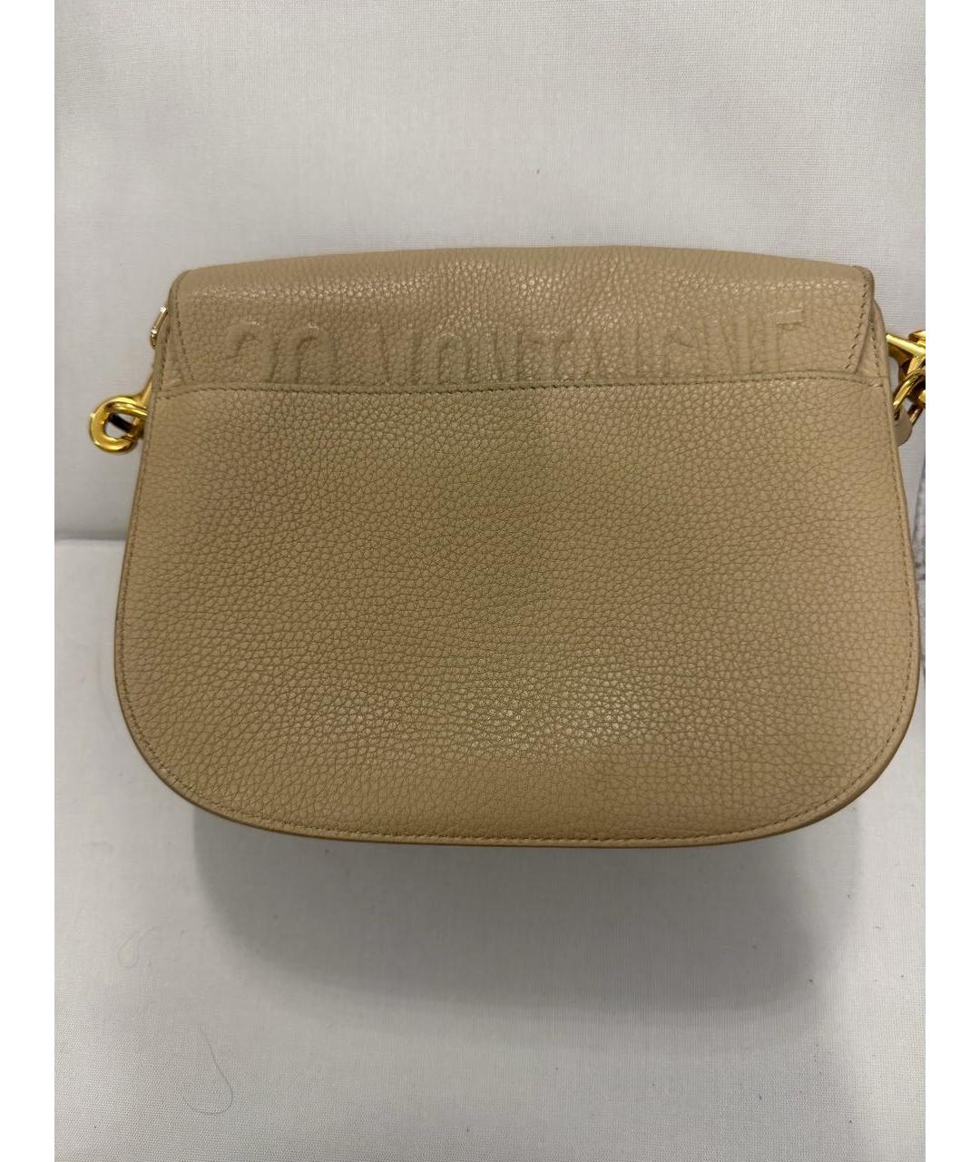 CHRISTIAN DIOR Бежевая кожаная сумка через плечо, фото 3