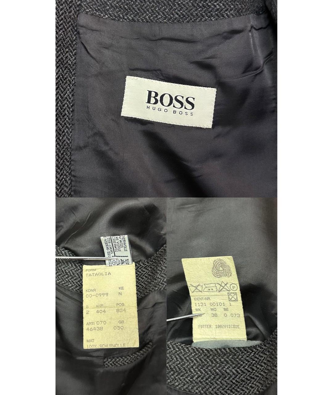 HUGO BOSS Антрацитовый твидовый пиджак, фото 7
