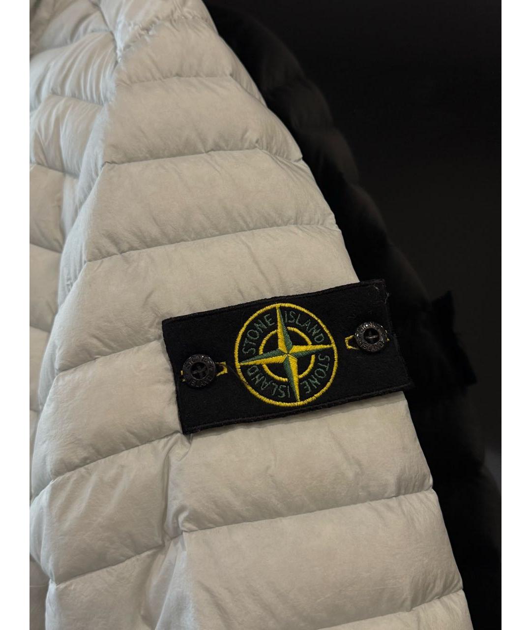 STONE ISLAND Белый полиэстеровый пуховик, фото 3