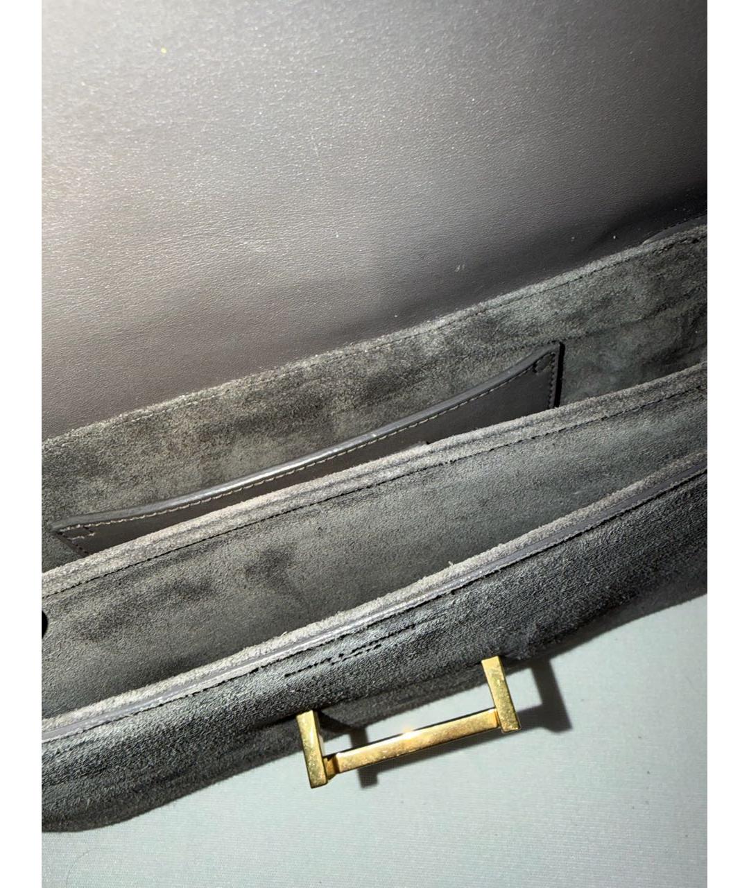 SAINT LAURENT Серая замшевая сумка через плечо, фото 6