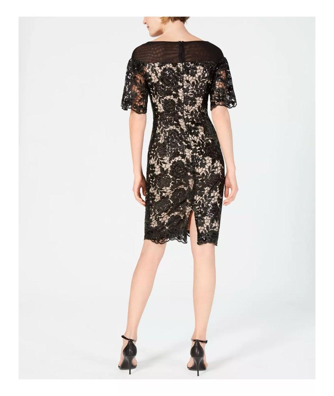 CALVIN KLEIN Черное кружевное платье, фото 8
