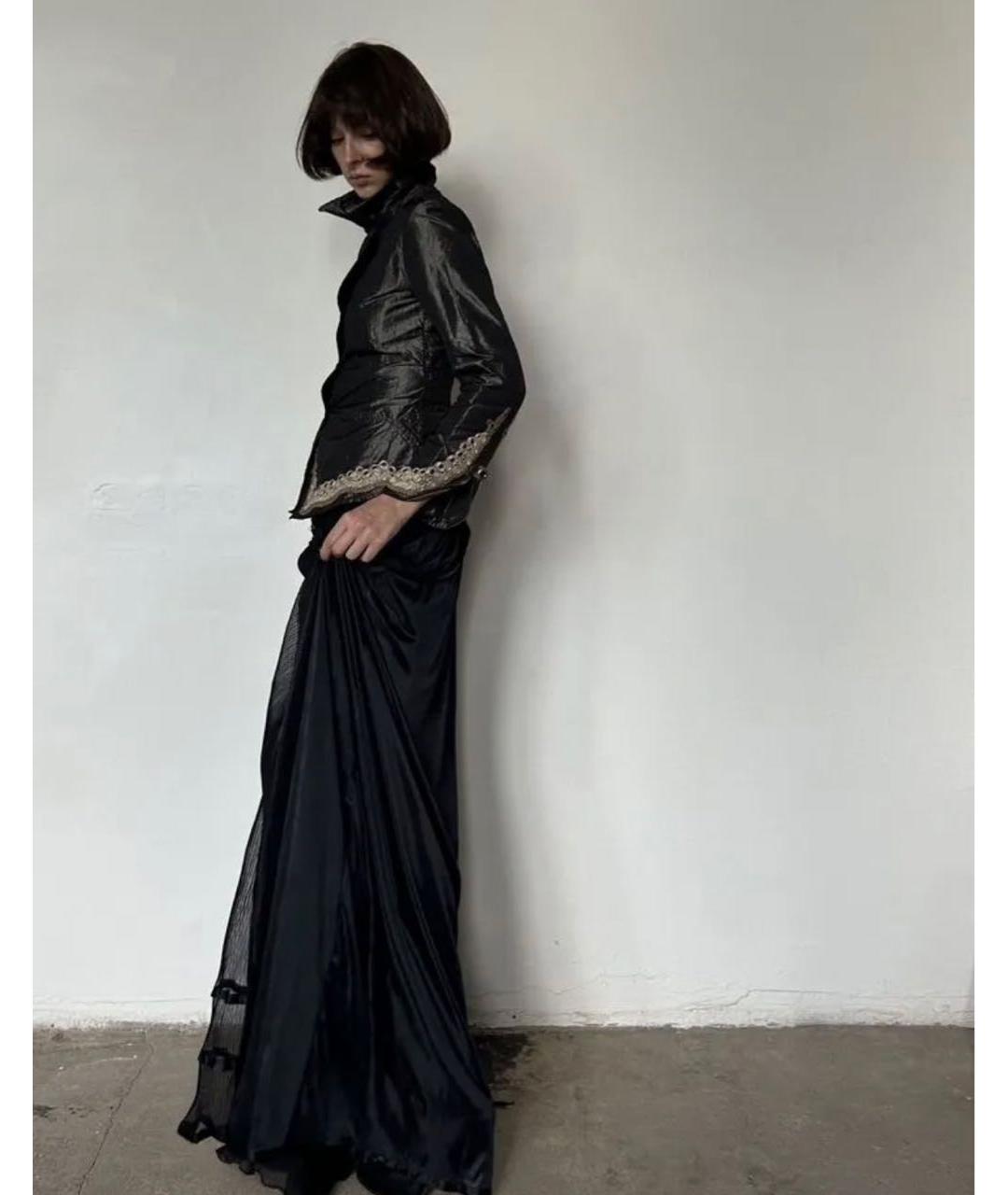 ERMANNO SCERVINO Антрацитовый полиэстеровый жакет/пиджак, фото 6
