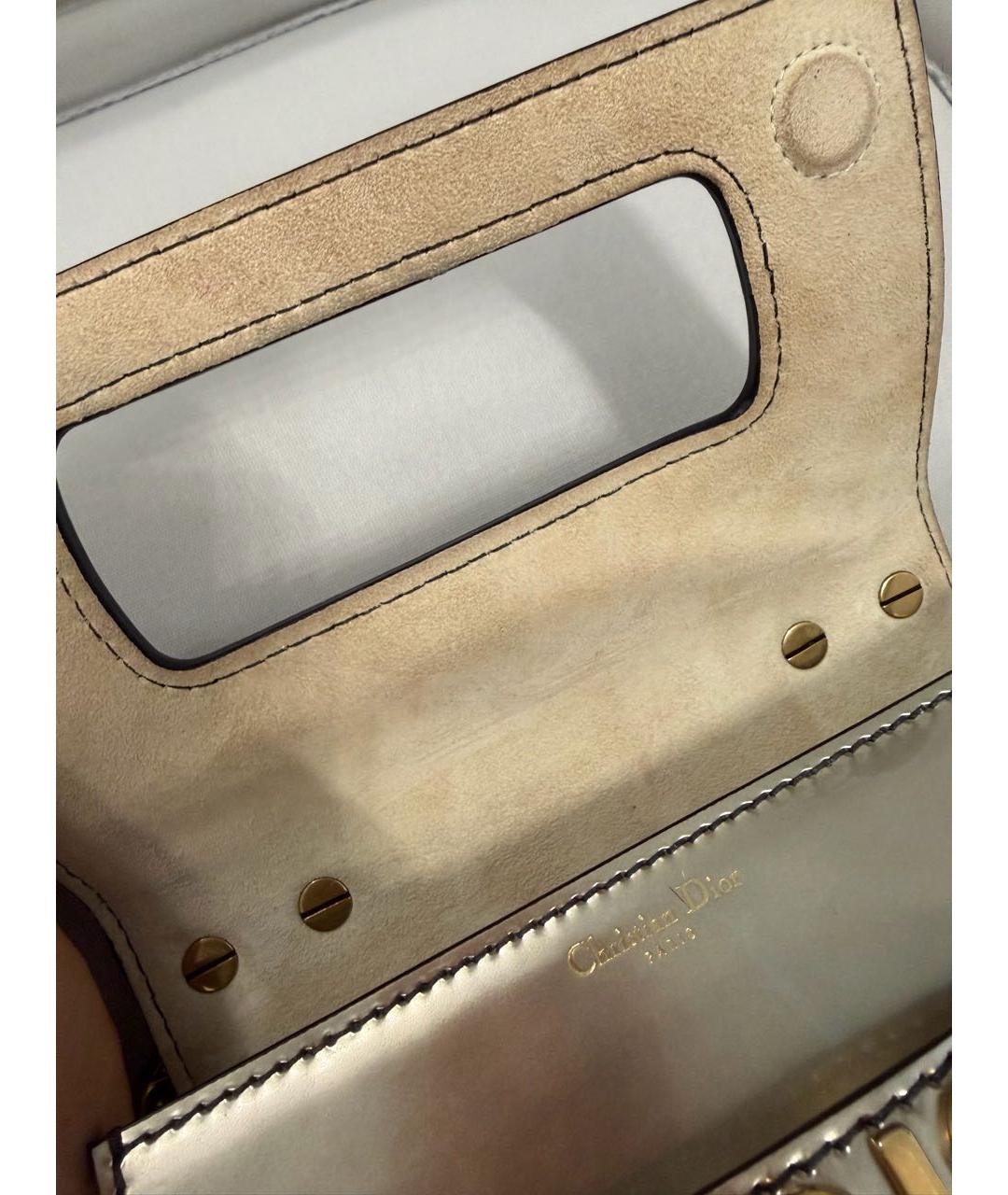 CHRISTIAN DIOR Серебряная кожаная сумка через плечо, фото 6