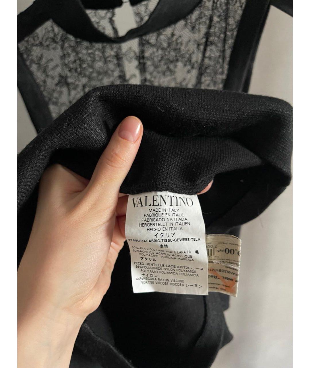RED VALENTINO Черное шерстяное коктейльное платье, фото 3