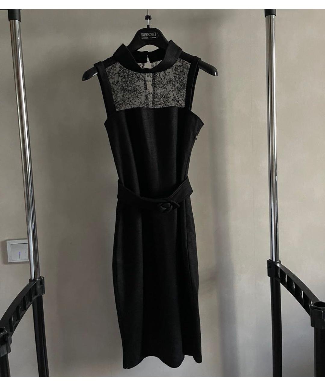 RED VALENTINO Черное шерстяное коктейльное платье, фото 9