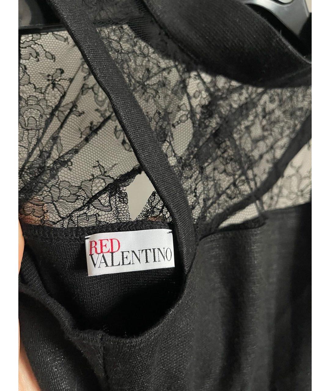 RED VALENTINO Черное шерстяное коктейльное платье, фото 4