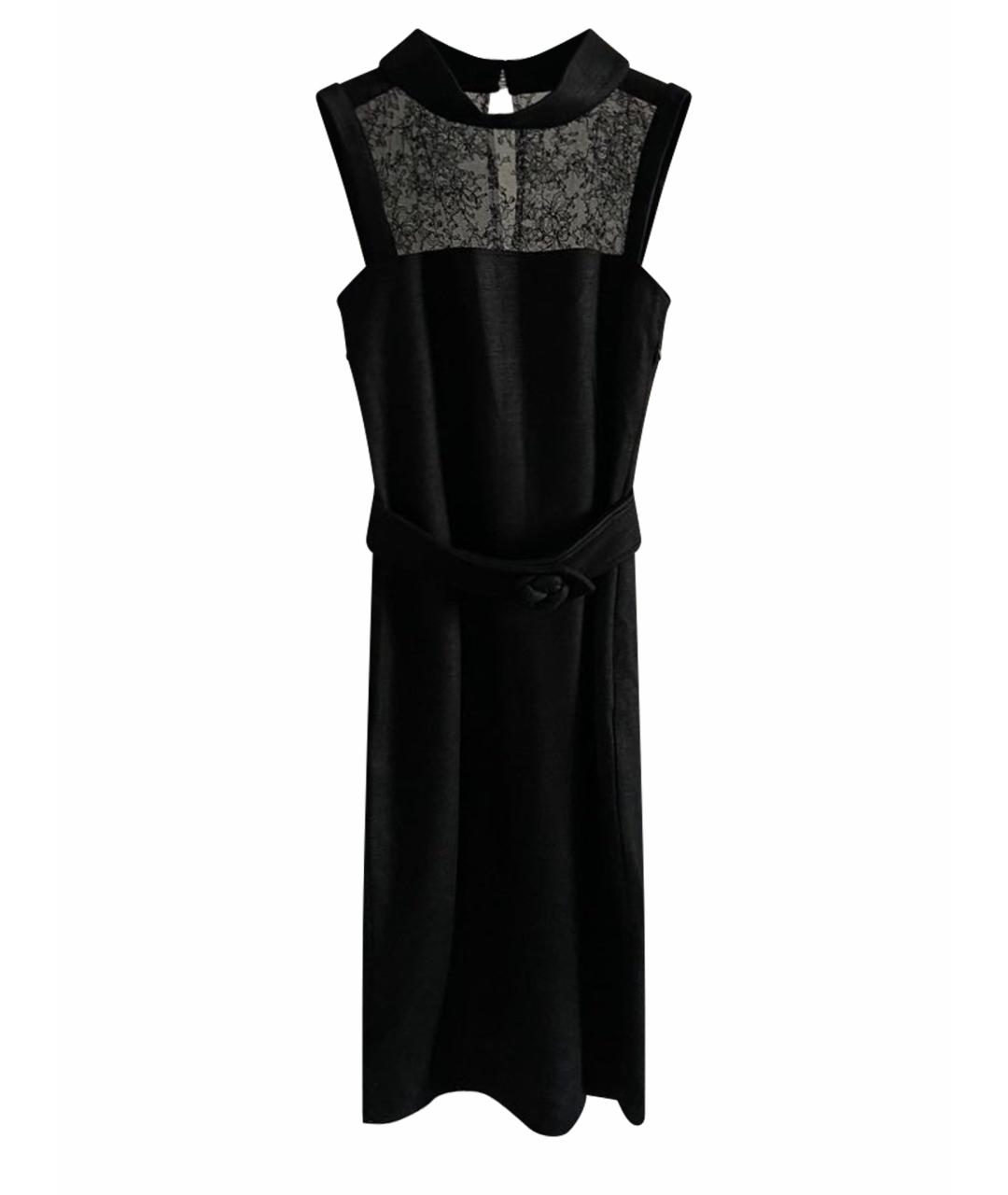 RED VALENTINO Черное шерстяное коктейльное платье, фото 1