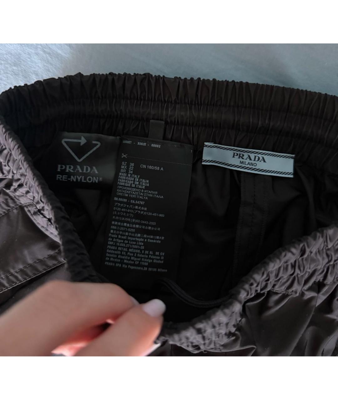 PRADA Черные полиамидовые шорты, фото 3