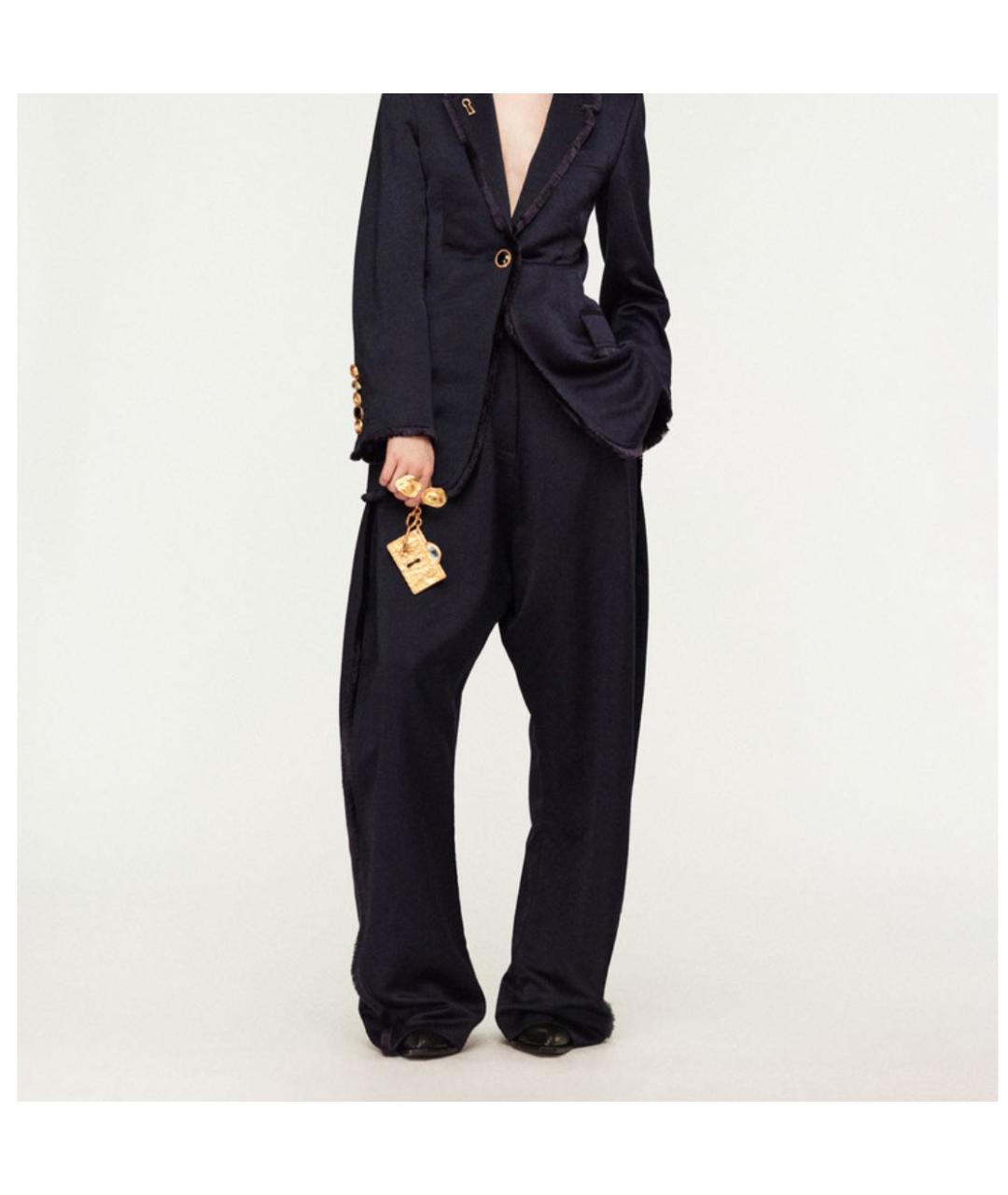 SCHIAPARELLI Темно-синие вискозные брюки широкие, фото 2