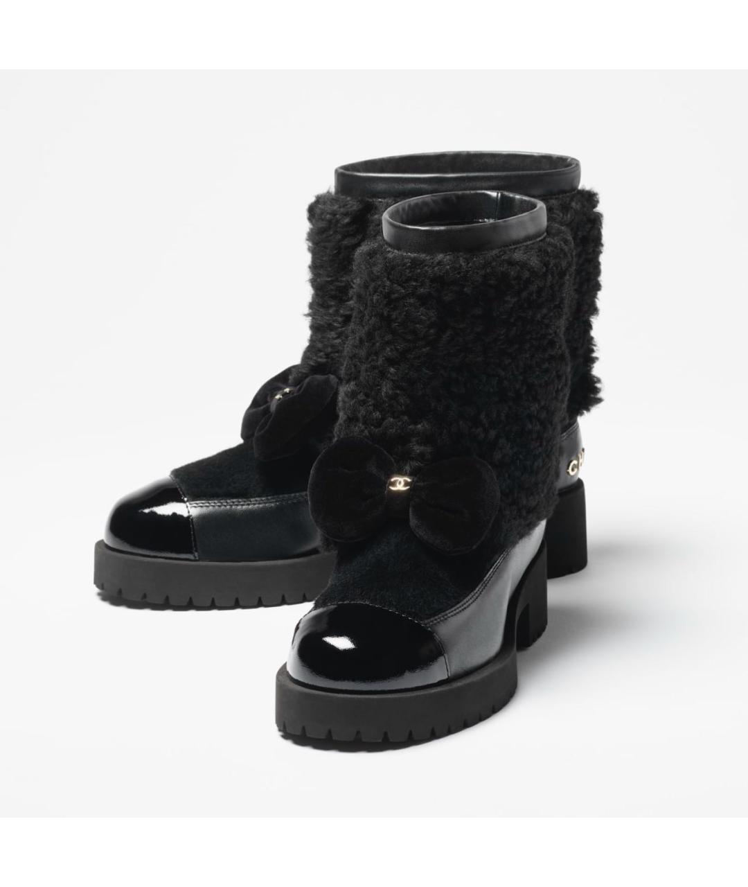 CHANEL Черные кожаные сапоги, фото 2