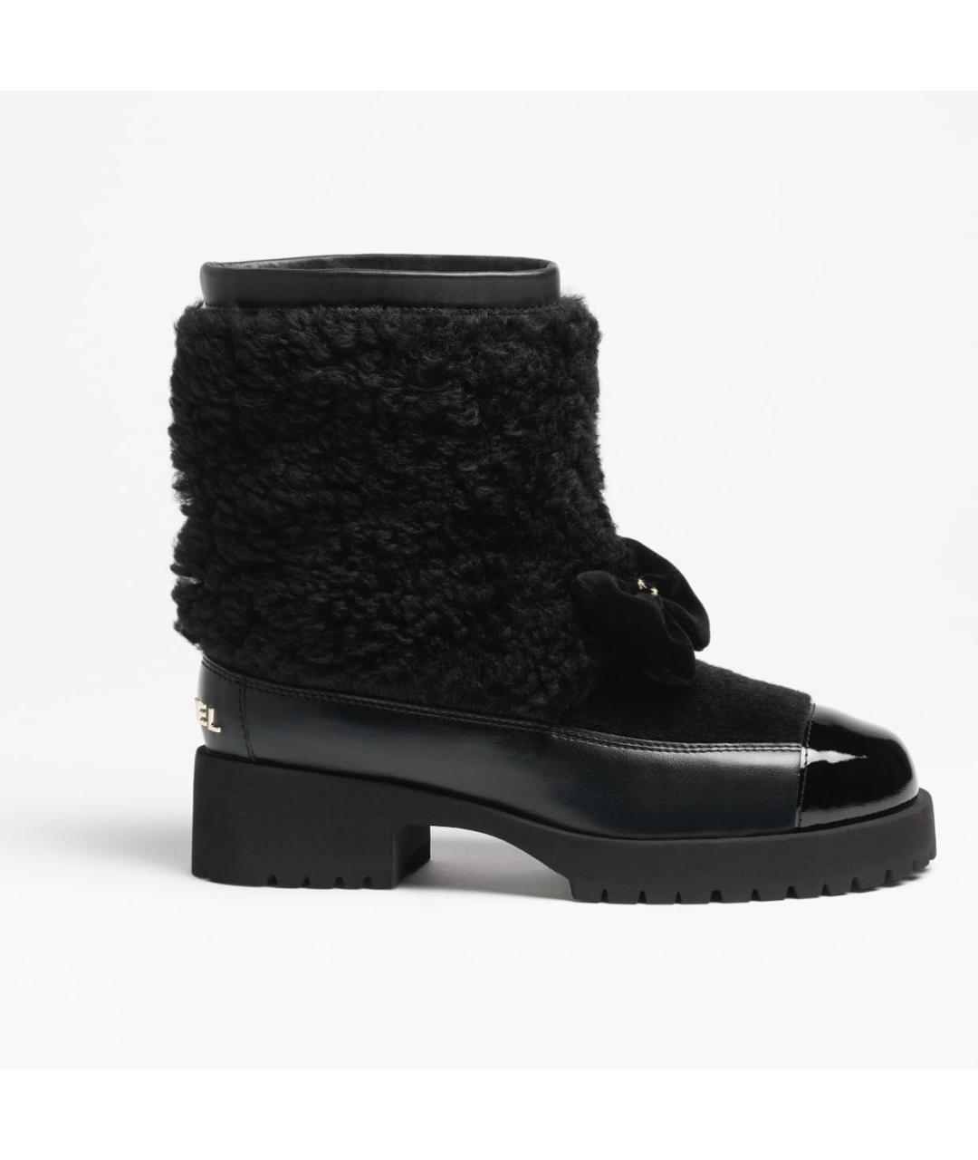 CHANEL Черные кожаные сапоги, фото 4