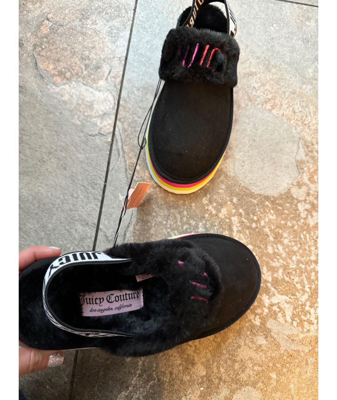 JUICY COUTURE Черные шлепанцы, фото 5