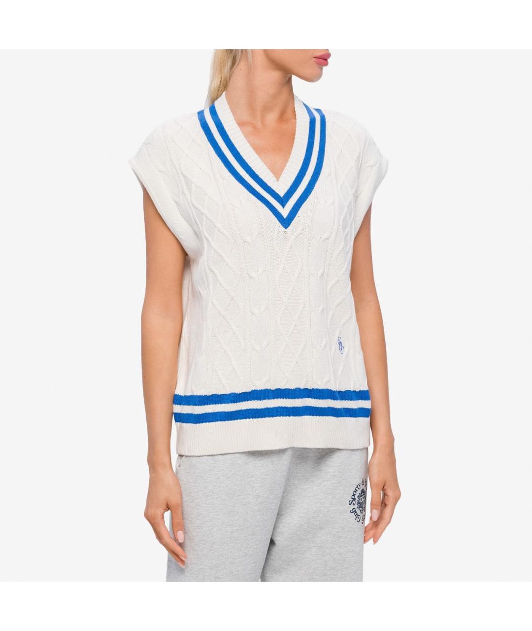 SPORTY AND RICH Белая хлопковая жилетка, фото 3