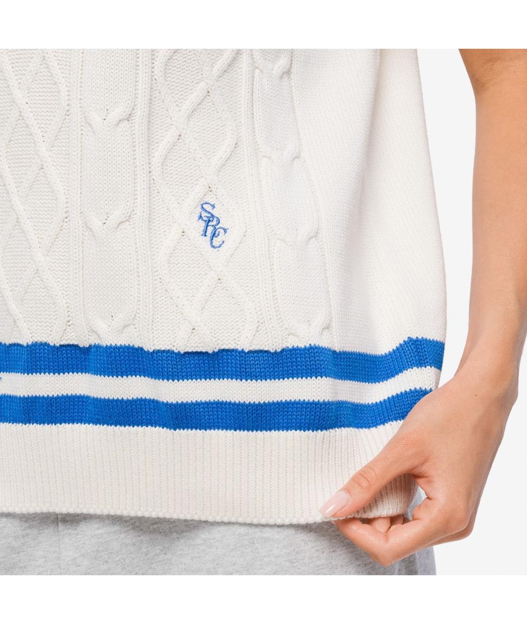 SPORTY AND RICH Белая хлопковая жилетка, фото 2