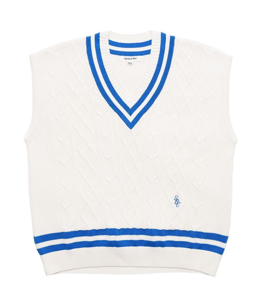 SPORTY AND RICH Белая хлопковая жилетка, фото 1