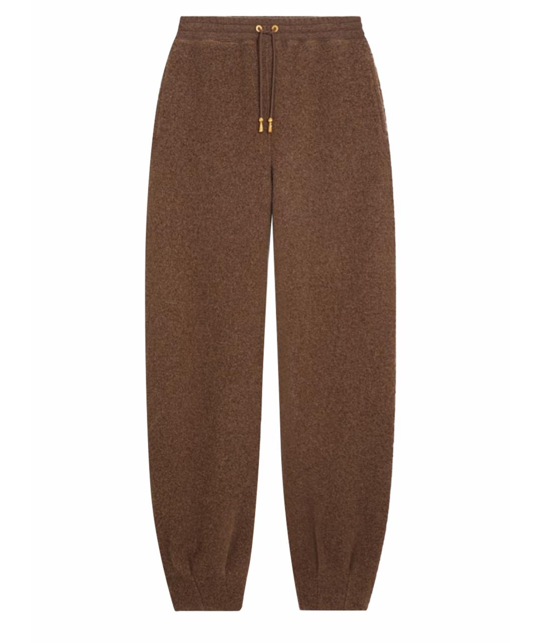 SCHIAPARELLI Коричневые шерстяные брюки широкие, фото 1