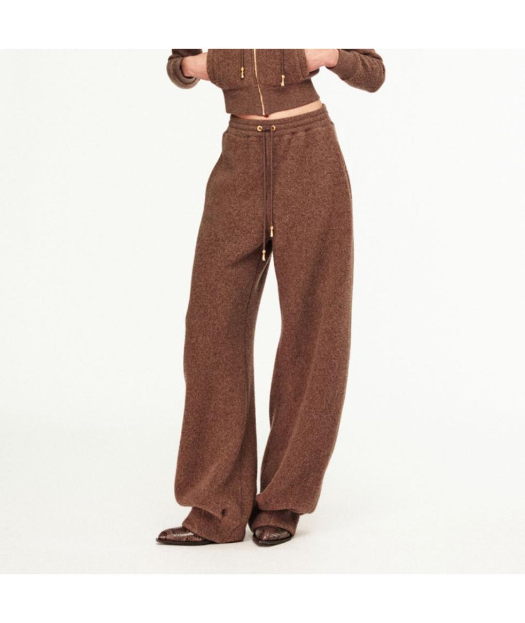 SCHIAPARELLI Коричневые шерстяные брюки широкие, фото 2