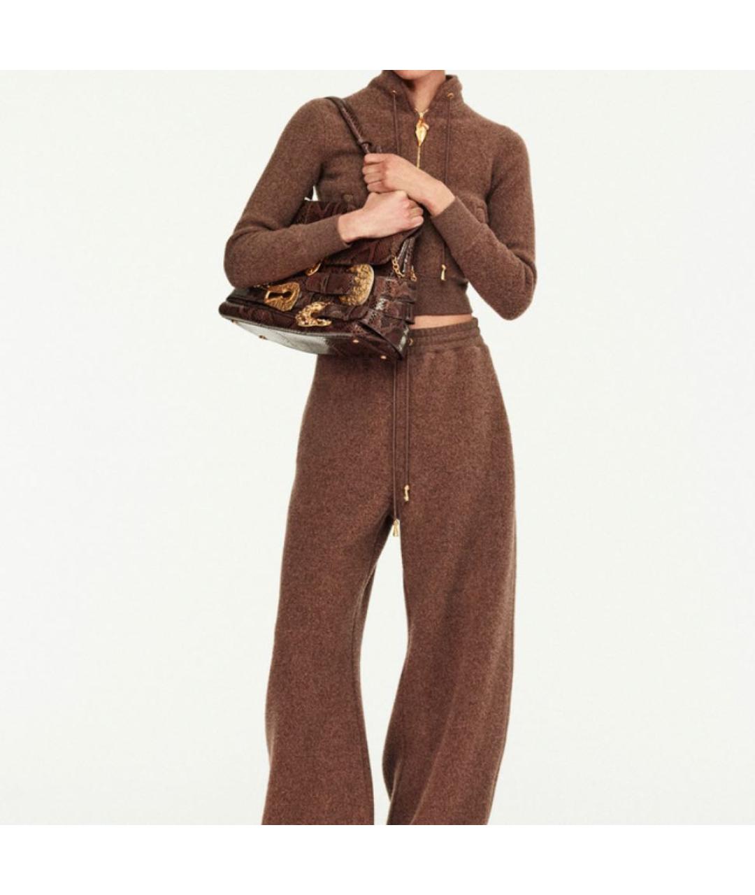 SCHIAPARELLI Коричневые шерстяные брюки широкие, фото 3