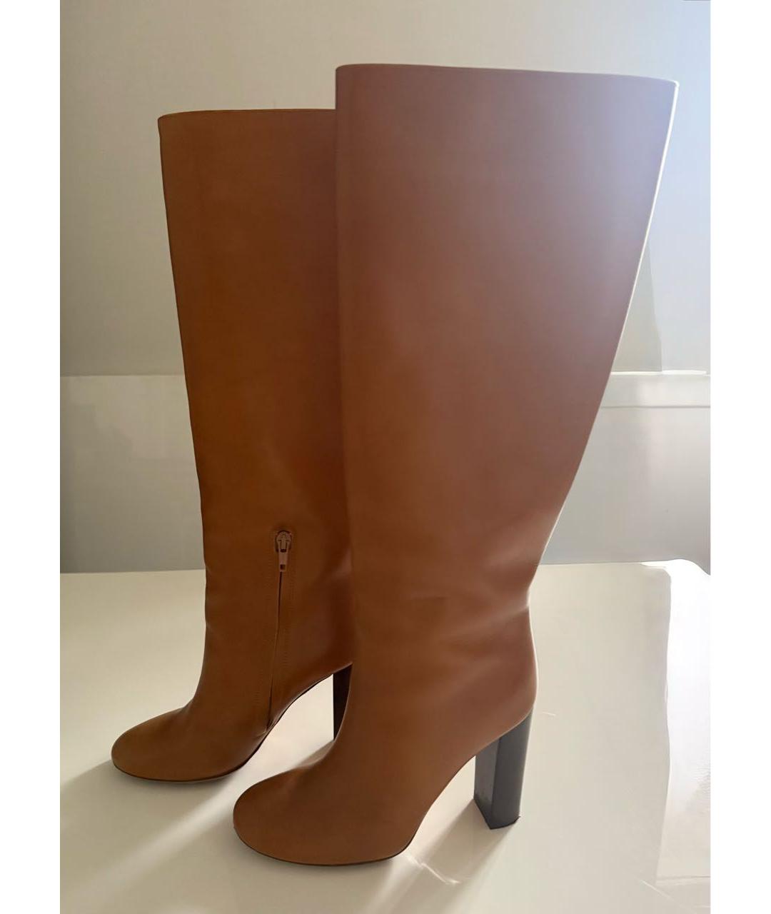CHLOE Оранжевое кожаные сапоги, фото 5