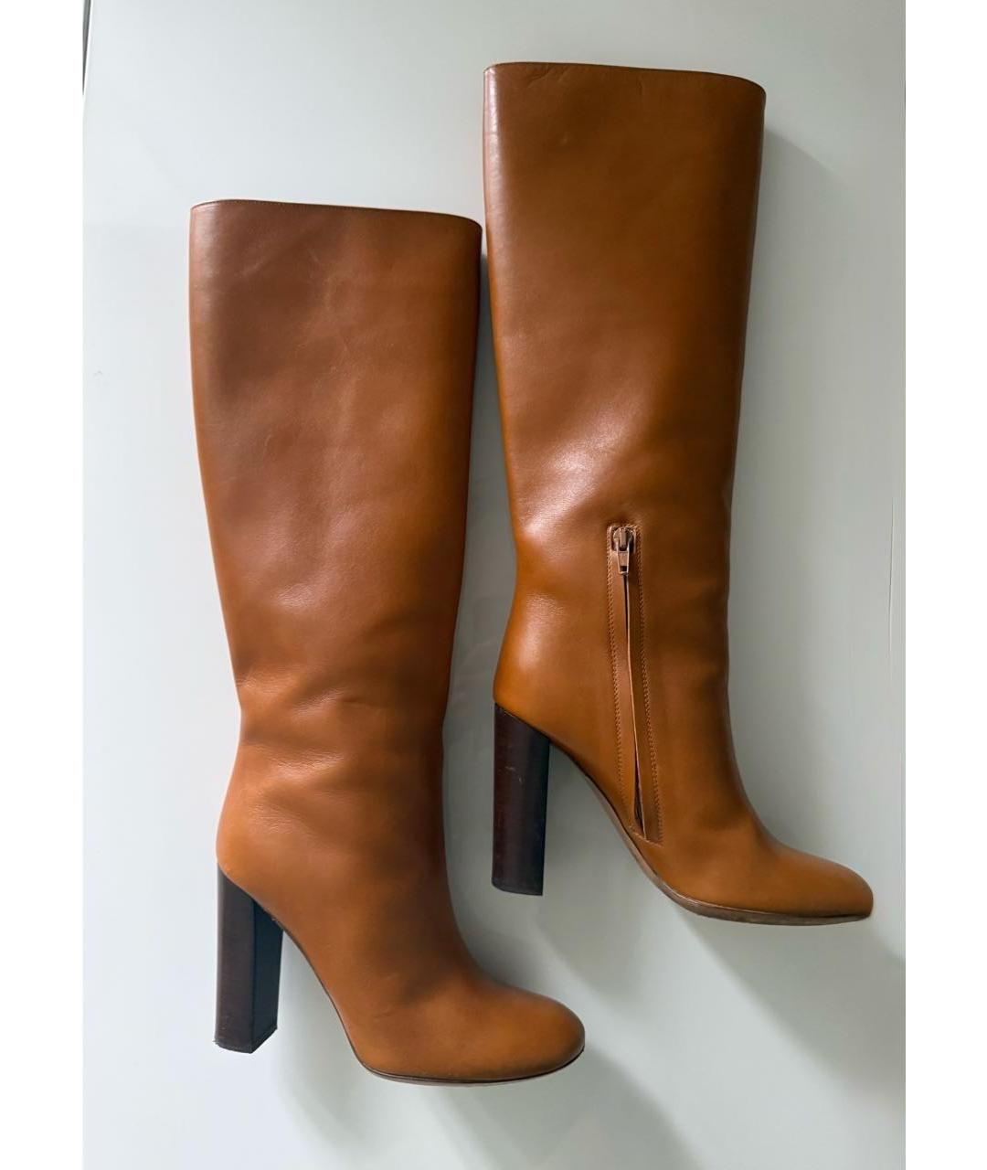 CHLOE Оранжевое кожаные сапоги, фото 10