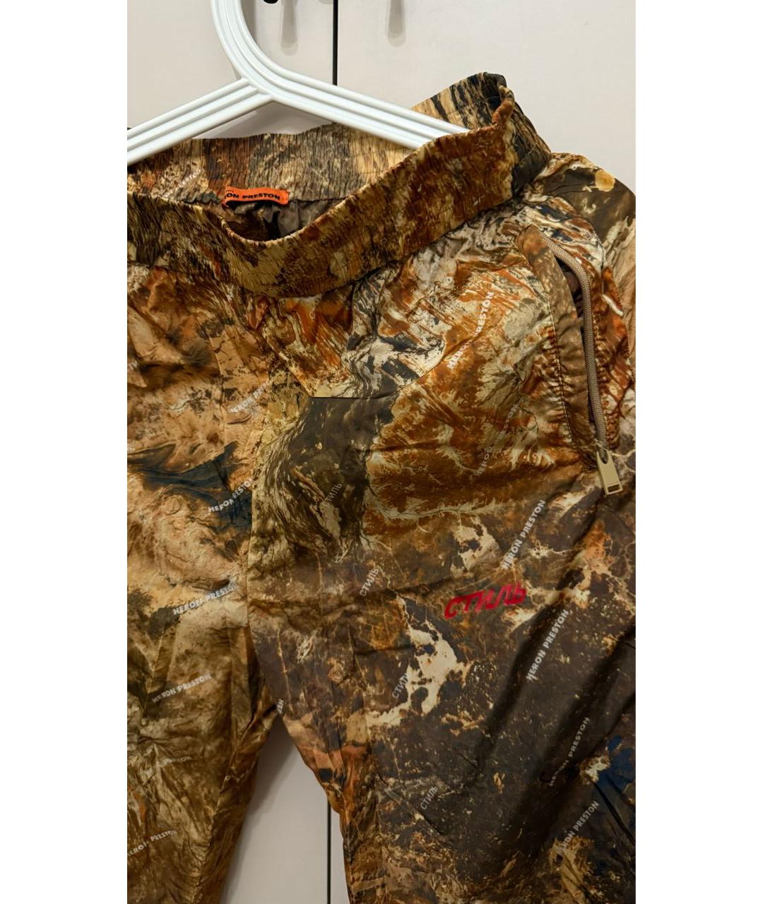 HERON PRESTON Хаки полиуретановые спортивные брюки и шорты, фото 3