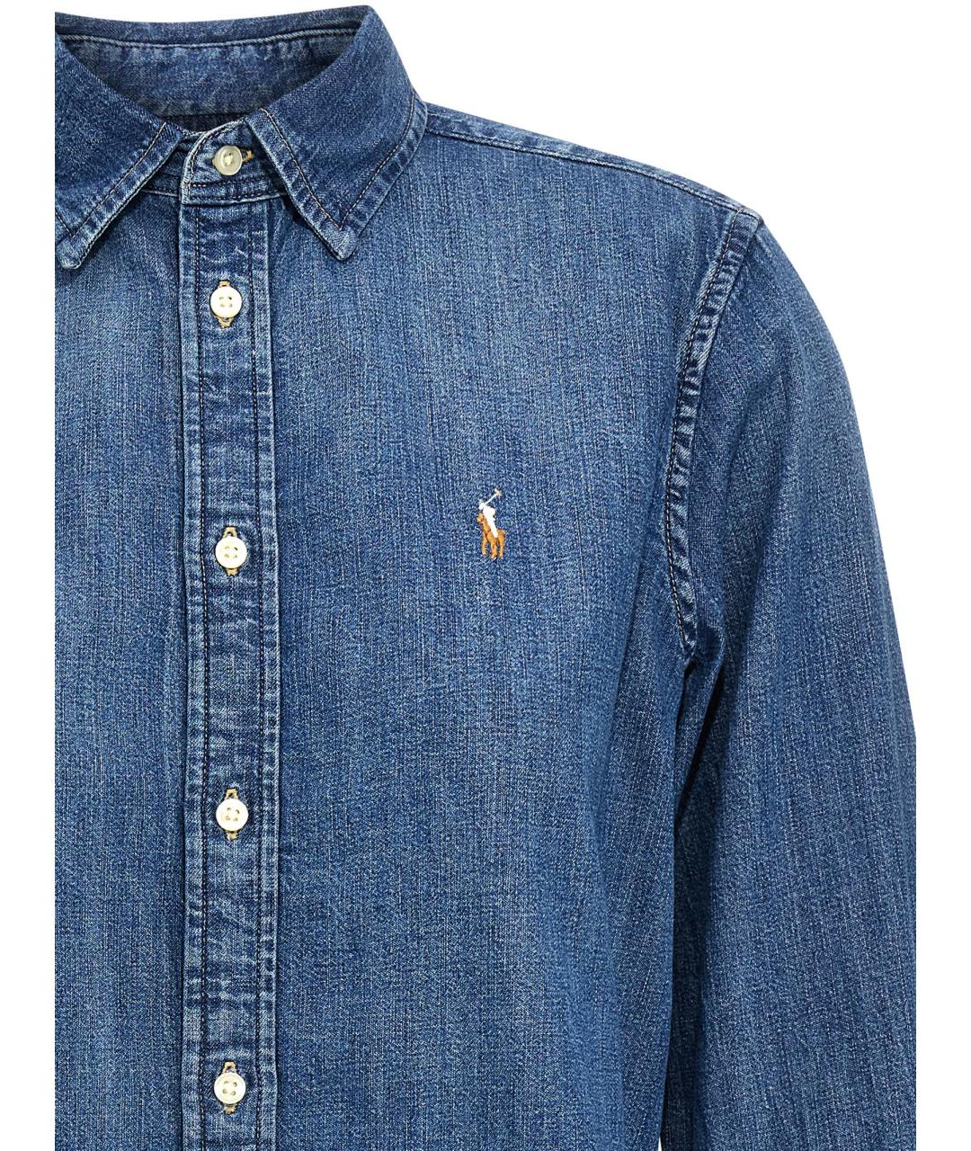 POLO RALPH LAUREN Синяя хлопковая рубашка, фото 2