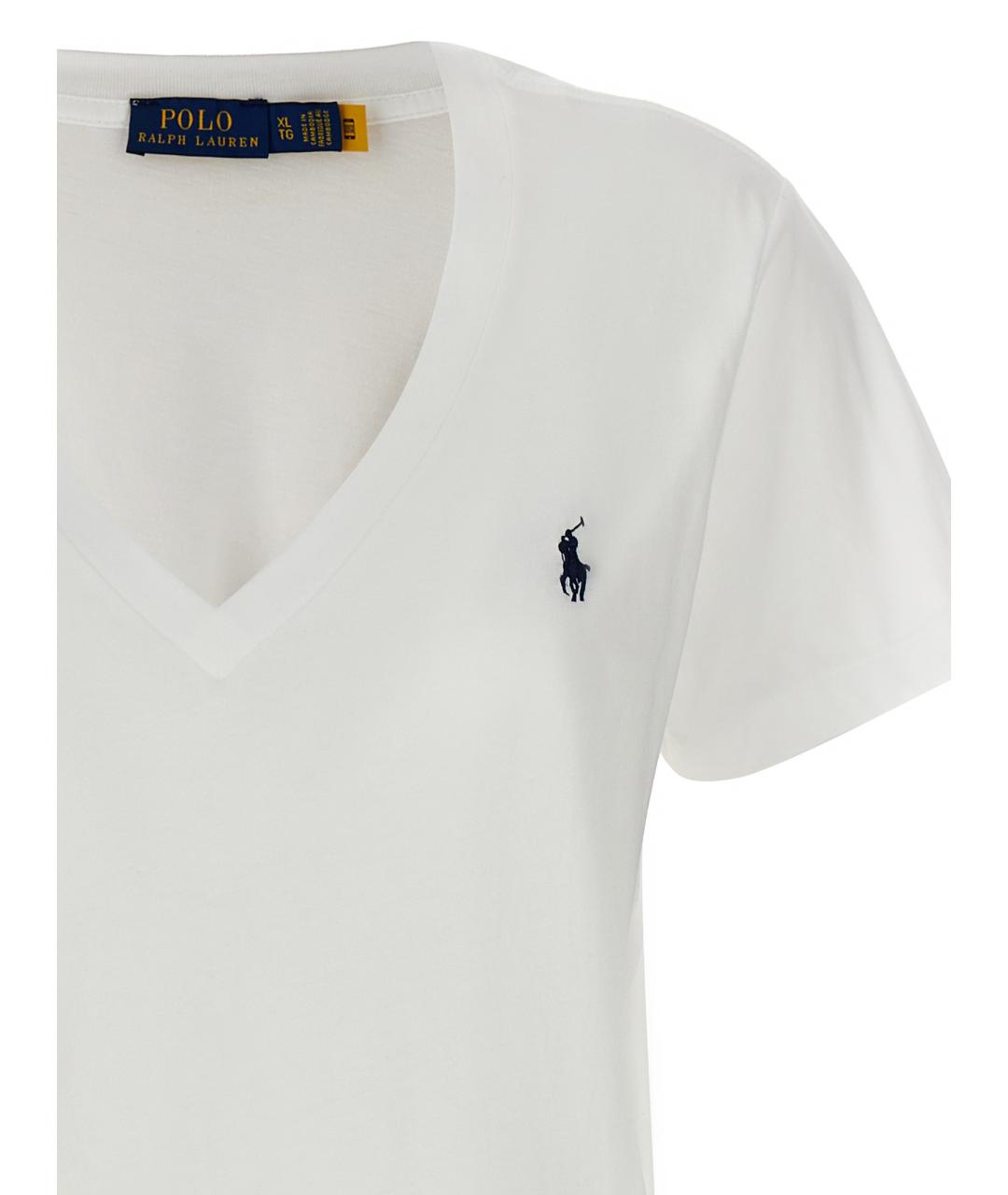 POLO RALPH LAUREN Белая хлопковая футболка, фото 3