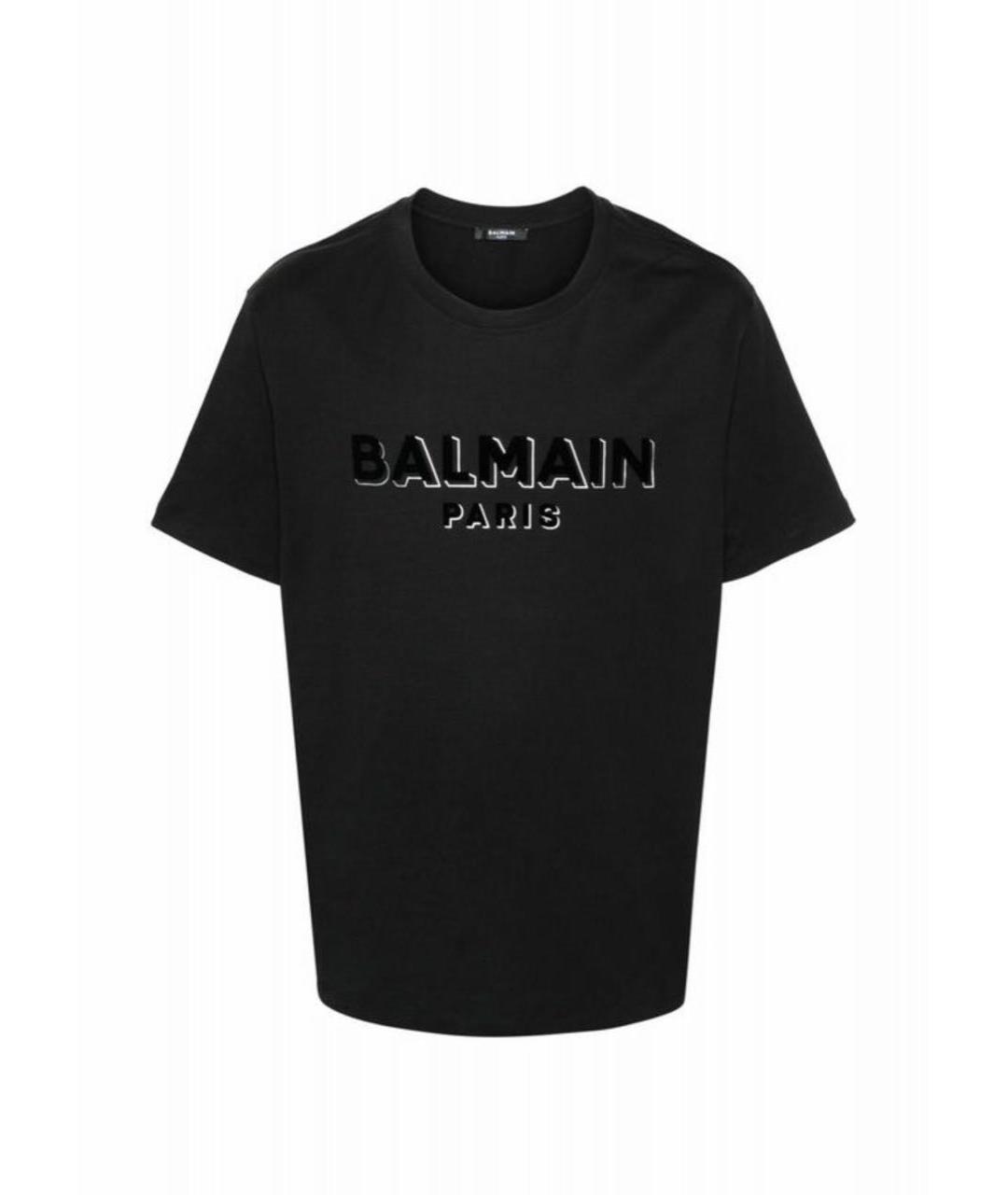 BALMAIN Черная хлопковая футболка, фото 4