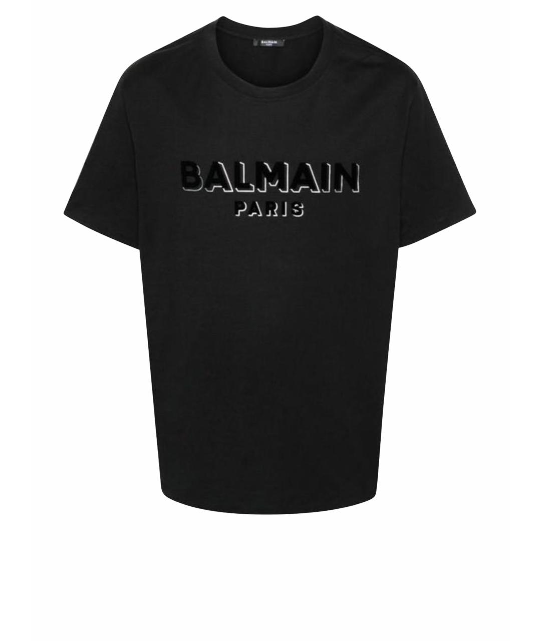 BALMAIN Черная хлопковая футболка, фото 1