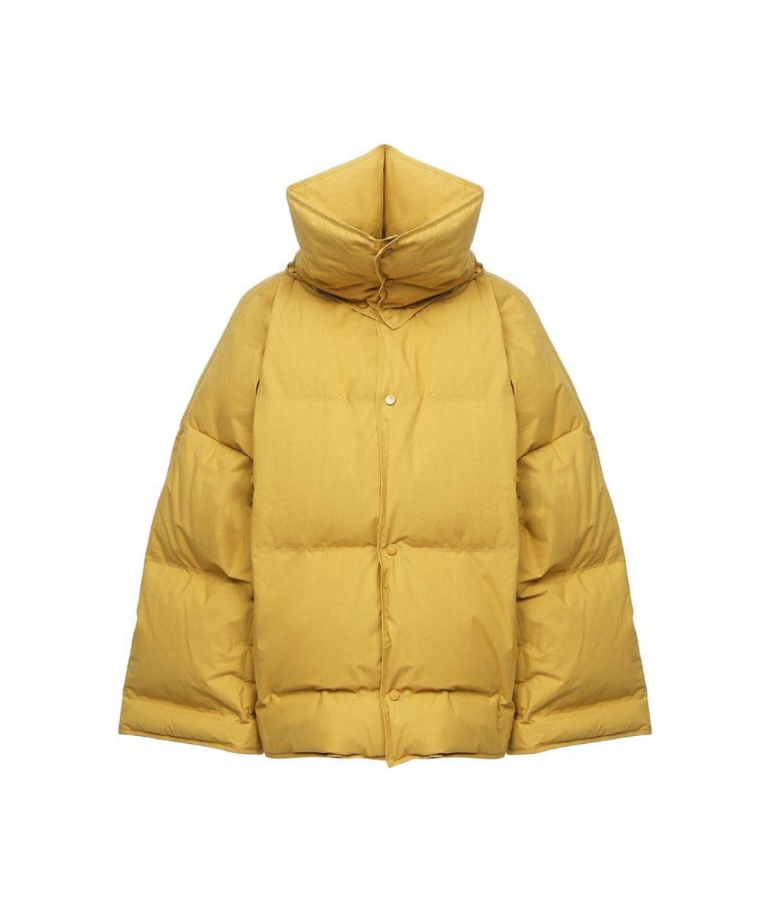 BOTTEGA VENETA Горчичный хлопковый пуховик, фото 8
