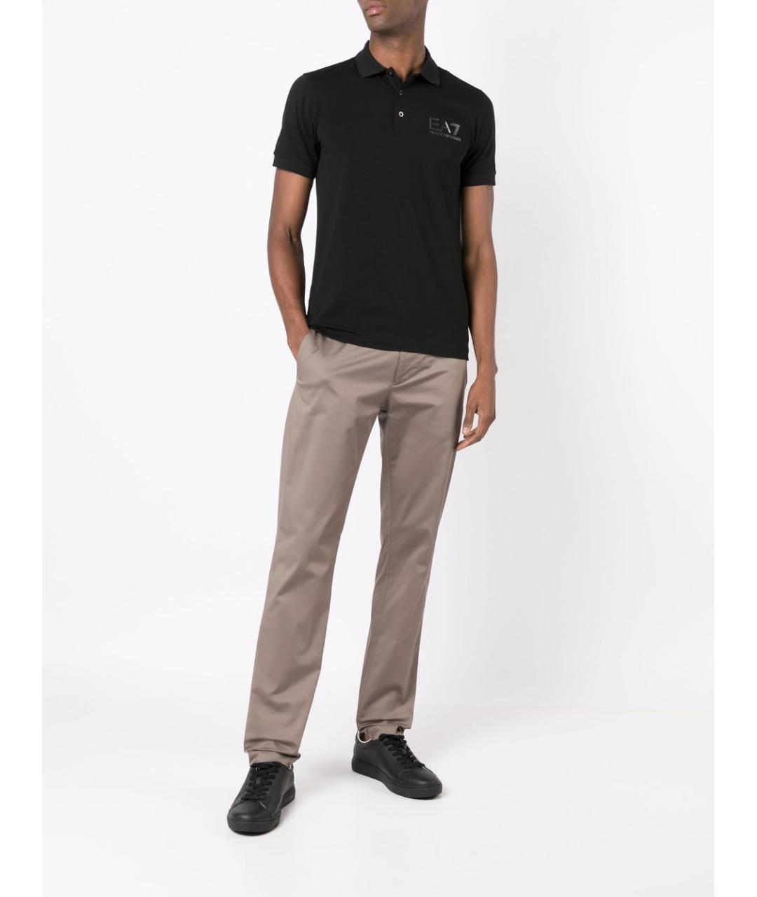 EMPORIO ARMANI Бежевые хлопковые повседневные брюки, фото 3