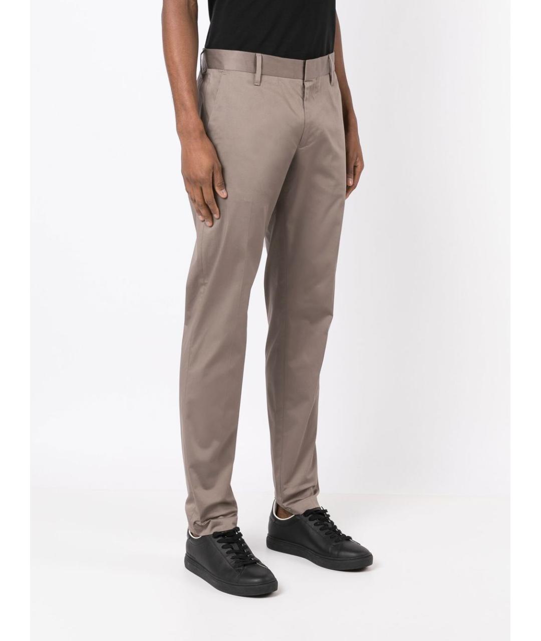 EMPORIO ARMANI Бежевые хлопковые повседневные брюки, фото 5