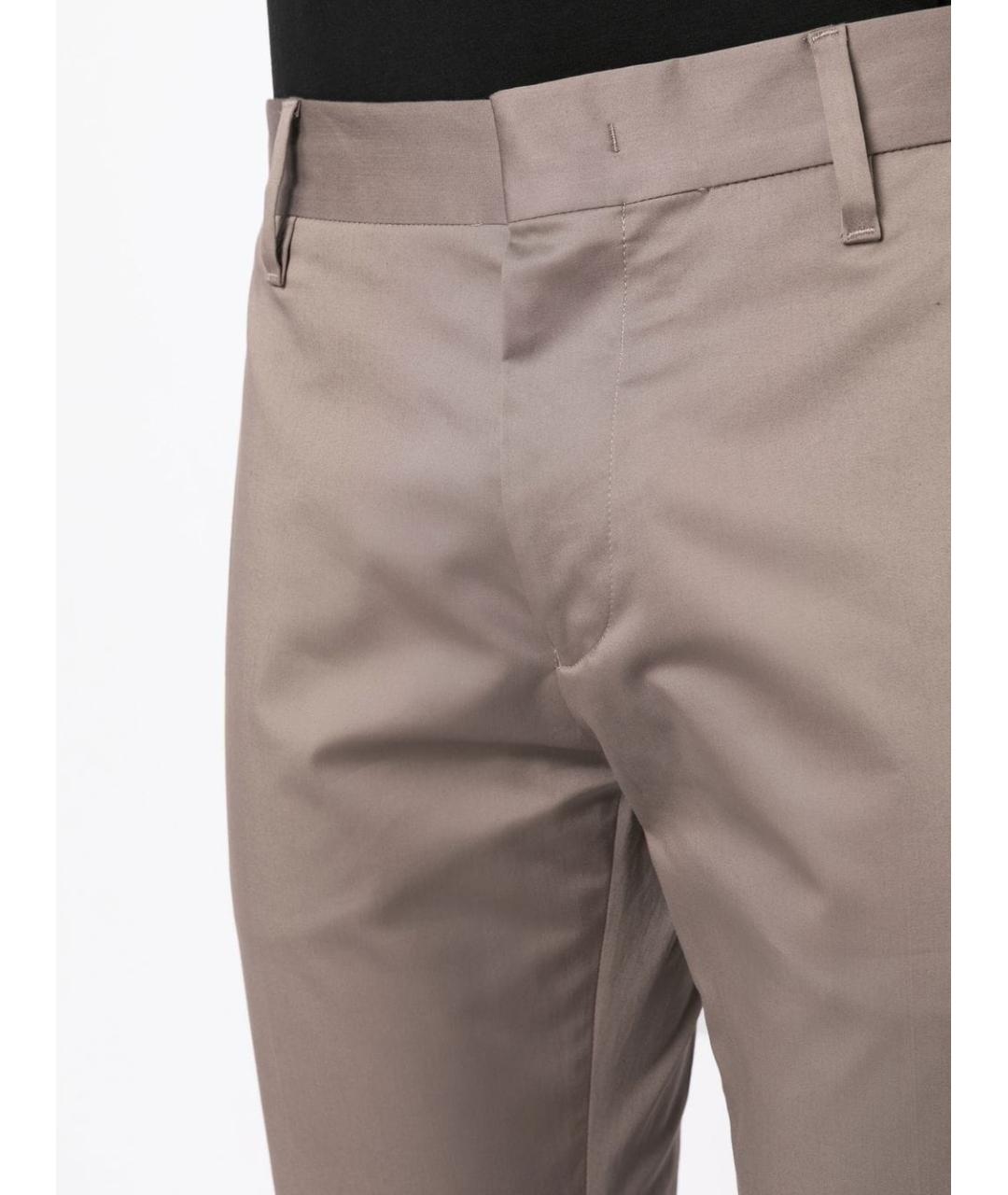 EMPORIO ARMANI Бежевые хлопковые повседневные брюки, фото 4