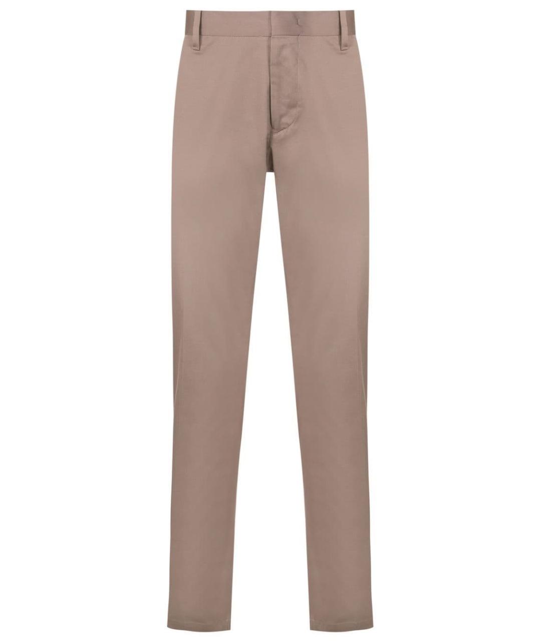 EMPORIO ARMANI Бежевые хлопковые повседневные брюки, фото 1
