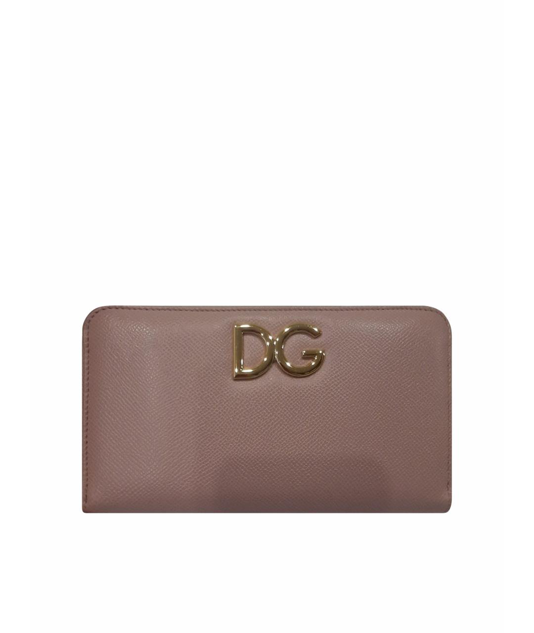 DOLCE&GABBANA Бежевый кожаный кошелек, фото 1