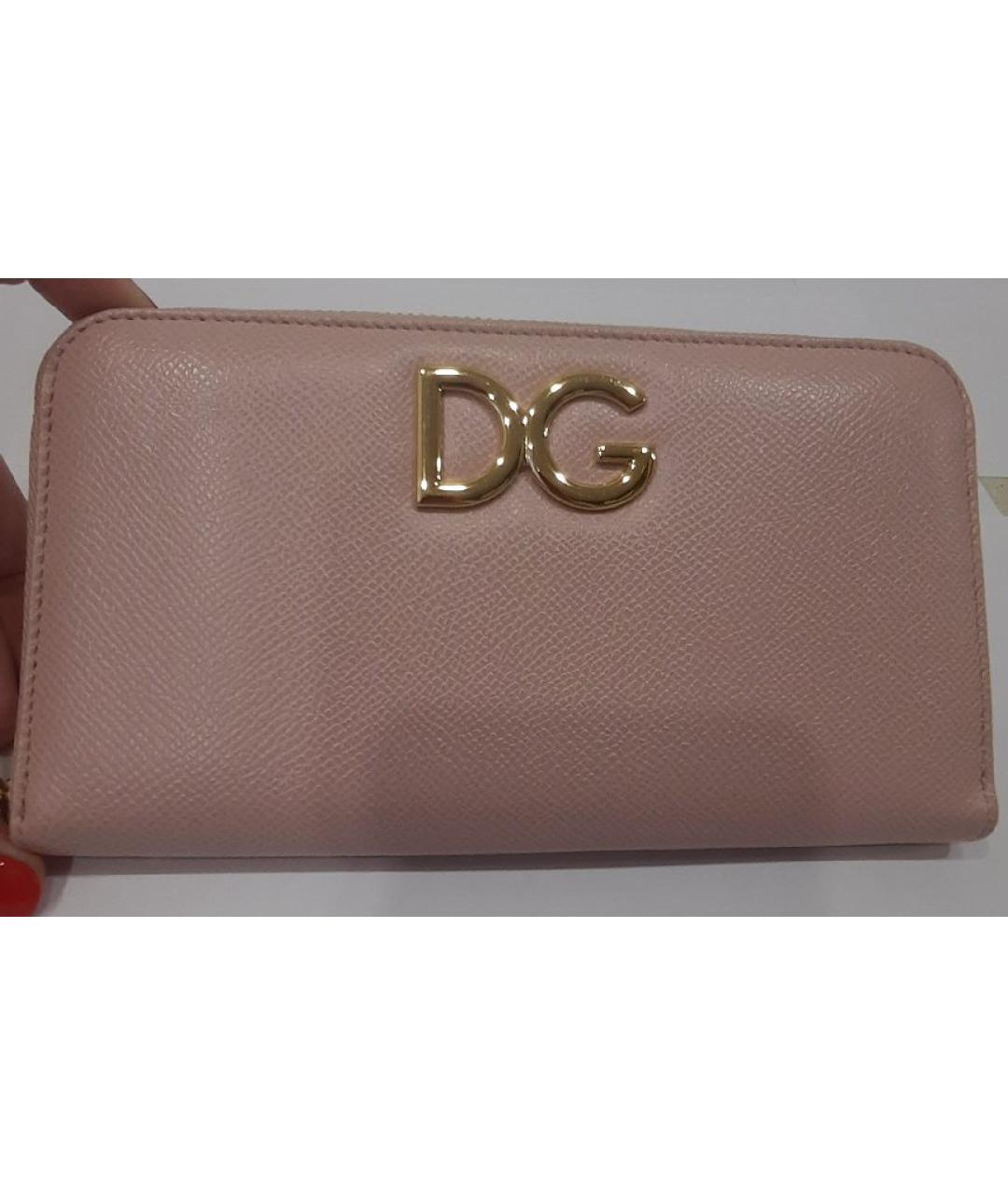 DOLCE&GABBANA Бежевый кожаный кошелек, фото 6