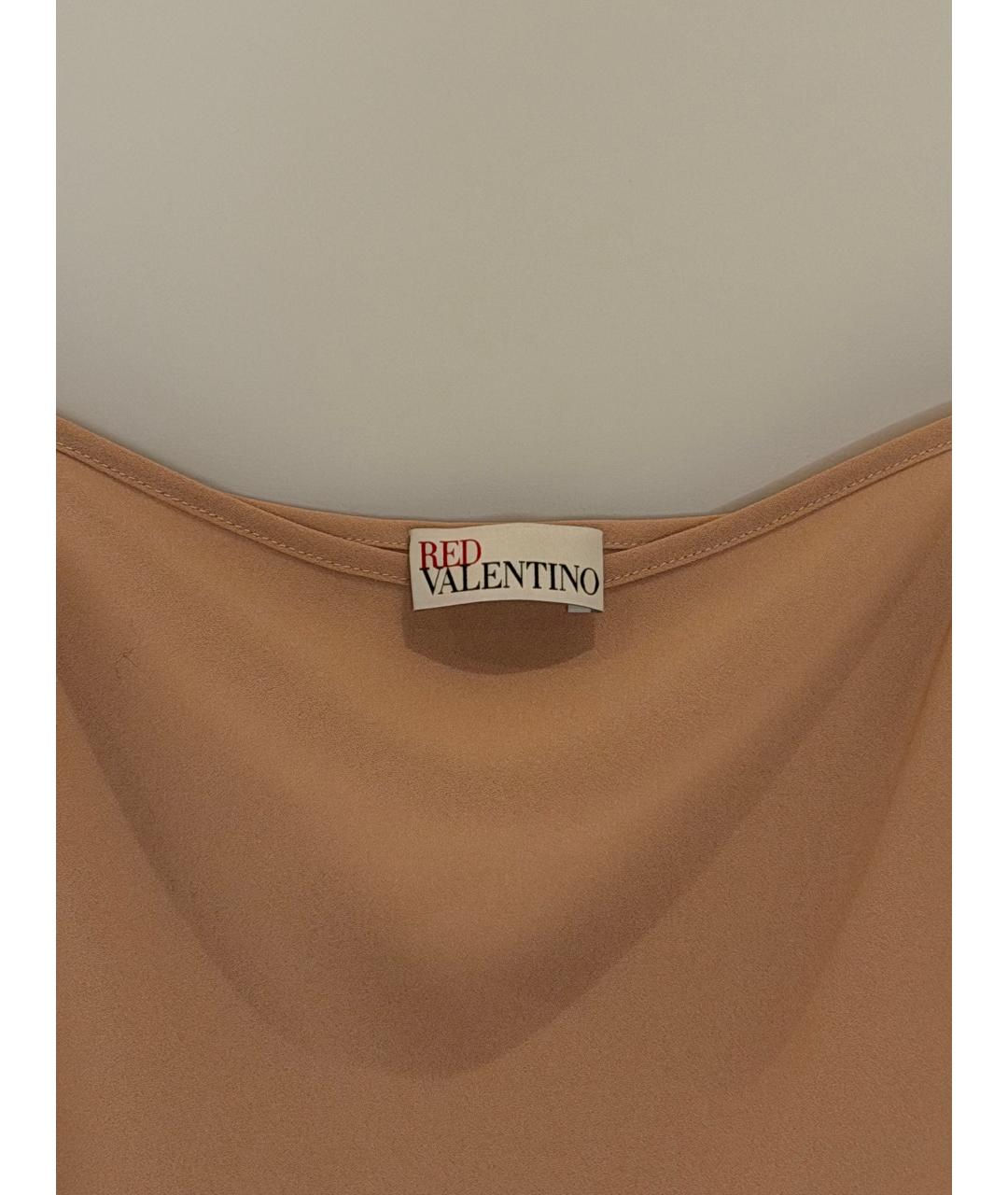 RED VALENTINO Бежевое кружевное вечернее платье, фото 7